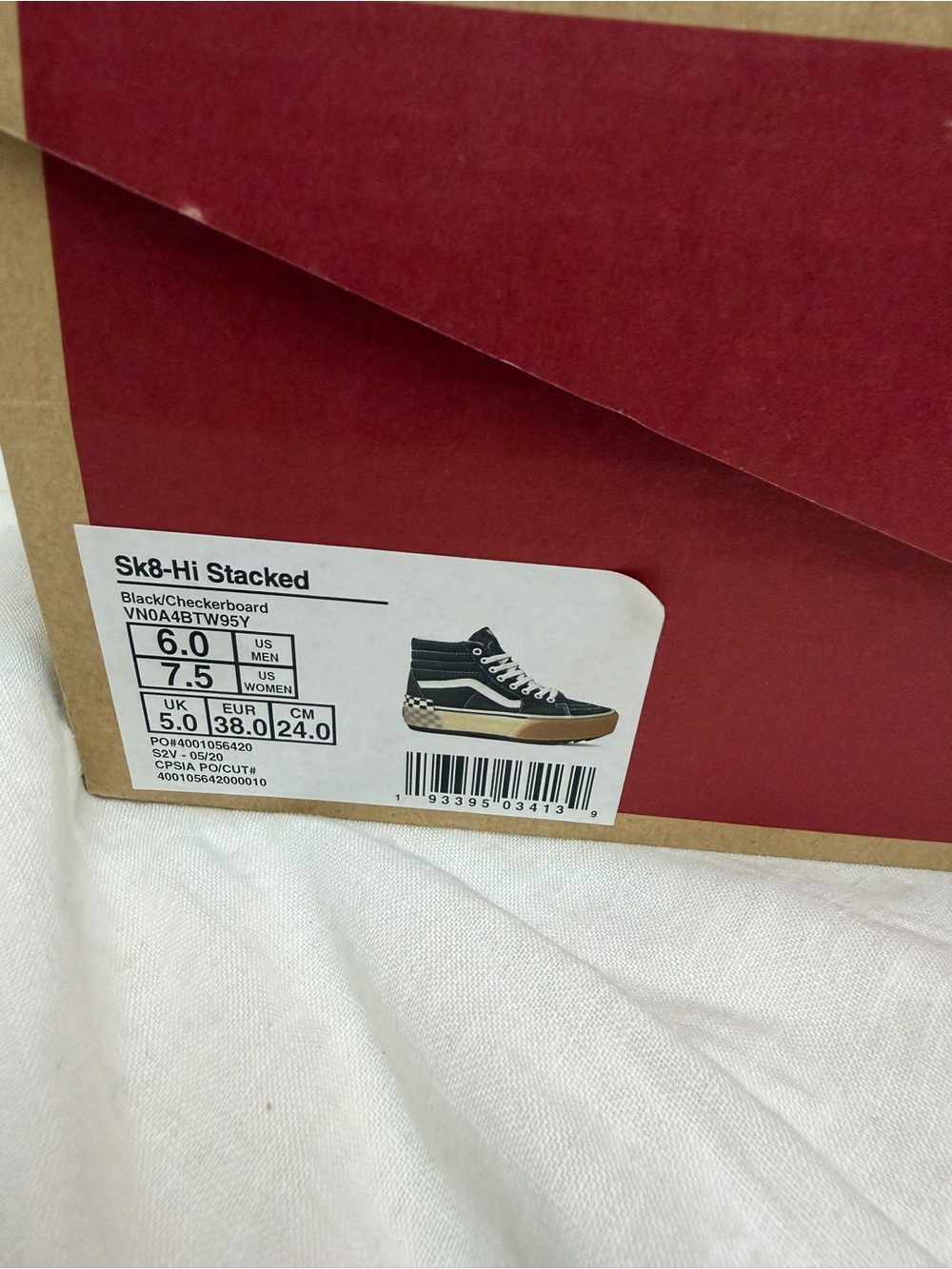 Vans Black & White High-Top Checkerboard Accent Platform Sneakers - Picture 8 of 9